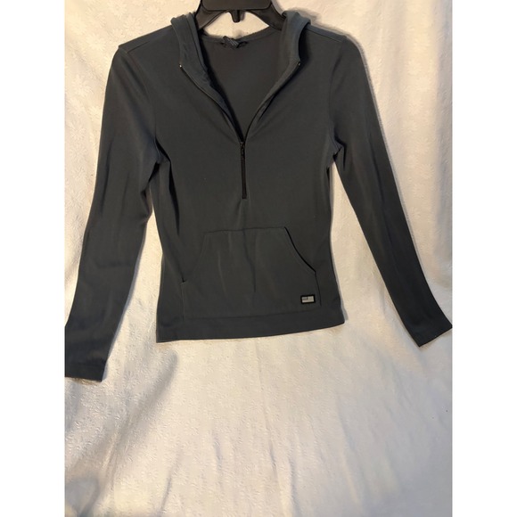 The Limited Tops - The Limited Clean Girl ActivewearWomens Quarter Zip Hoodie charcoal grey Small